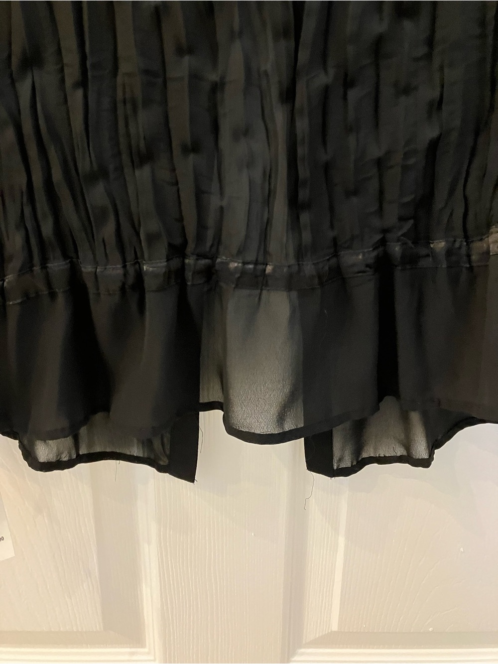 Notations Black Sheer Pleated Button-Front Blouse - Picture 6 of 8